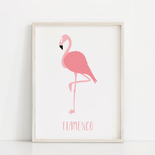 Arte Flamingo Rosa Moderno