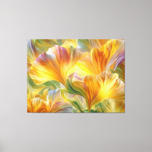 Arte floral abstracto con pétalos amarillos