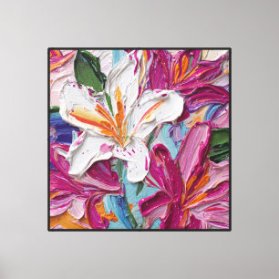 Arte floral abstracto de flor de lirio audaz