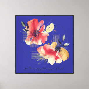 Arte floral abstracto elegante con acentos dorados