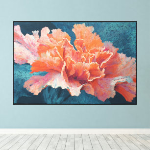 Arte floral abstracto en lienzo colorido