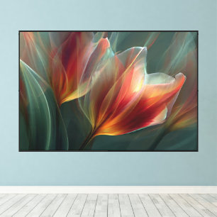Arte floral abstracto en tulipanes de arcoíris