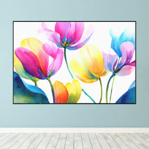 Arte floral abstracto en tulipanes de arcoíris