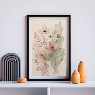 Arte floral abstracto moderno para pared II