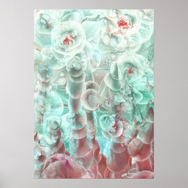 Arte floral abstracto pintado a mano (Frente)