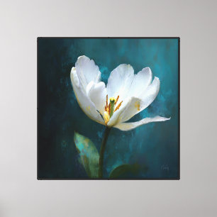 Arte floral abstracto Serenidad Tulipán Blanco