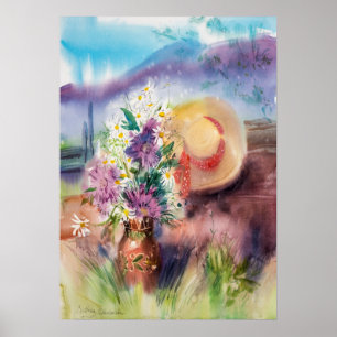 Arte floral acuarela romántico