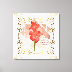 Arte floral anaranjado hermoso de la pared de la