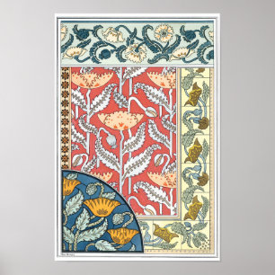 Arte Floral Antiguo Nouveau Flores Amapola