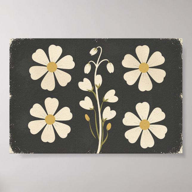 Arte Floral Blanco Minimalista (Frente)