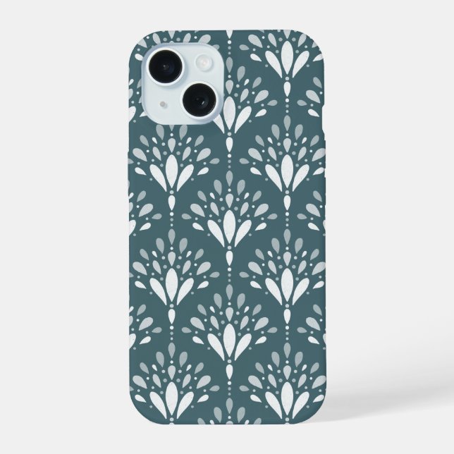 Arte floral botánico folk verde bosque profundo (Reverso )
