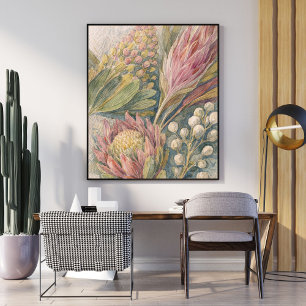 arte floral botánico   ilustración de flor de prot