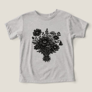 Arte floral botánico linóleo de flores silvestres