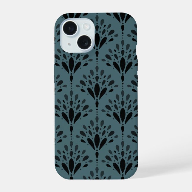 Arte floral botánico verde bosque profundo (Reverso )