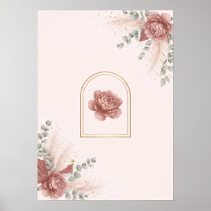 Arte floral de esquina de arco dorado peonía sonro