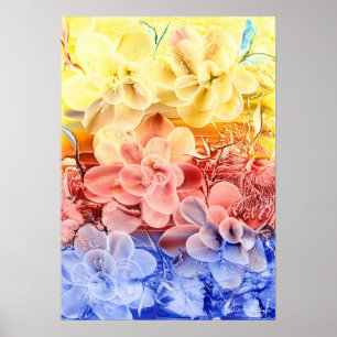 Arte floral de fantasía pintado a mano - Amarillo