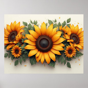 Arte Floral de Girasoles Amarillos