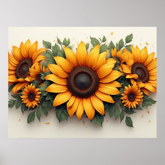 Arte Floral de Girasoles Amarillos (Frente)
