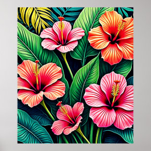 Arte Floral de Hibisco Tropical