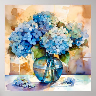 Arte floral de Hortensia Azul