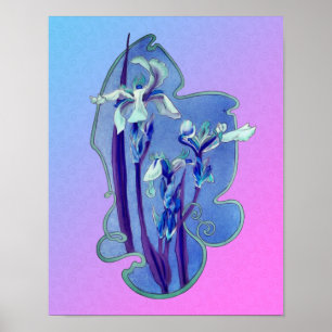 Arte floral de irlandeses azules