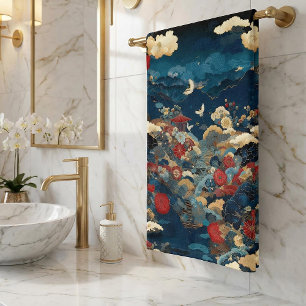 Arte floral de lujo inspirado en Japón para baño