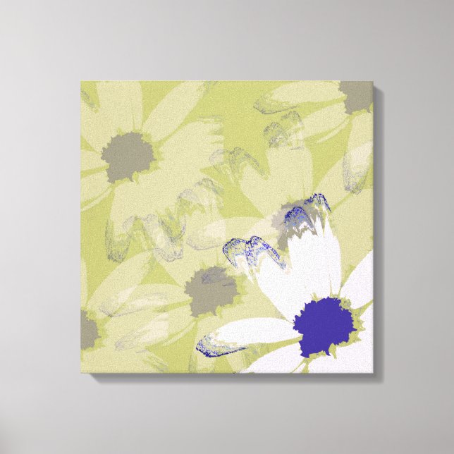 Arte floral de margarita verde oliva rosa (Anverso)