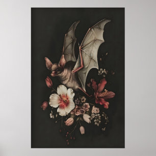 Arte Floral de Murciélago Imprimible Arte Oscuro G