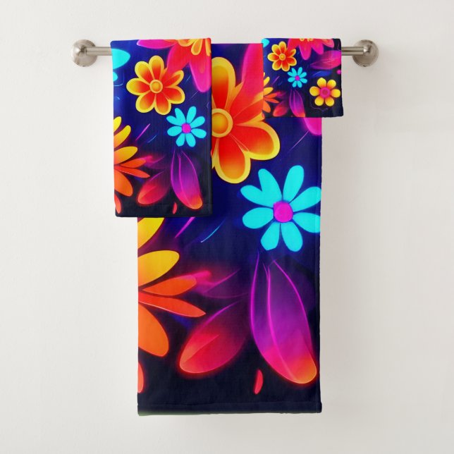 Arte floral de neón vibrante (In situ)