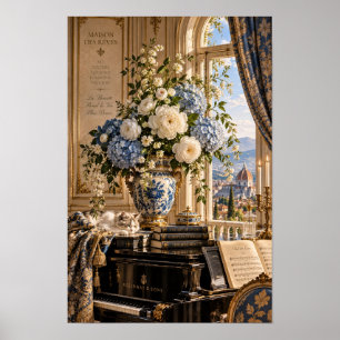 Arte Floral de Piano Vintage Florence para Pared