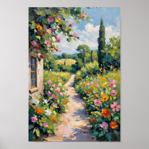 Arte Floral de Sendero de Jardín Antiguo