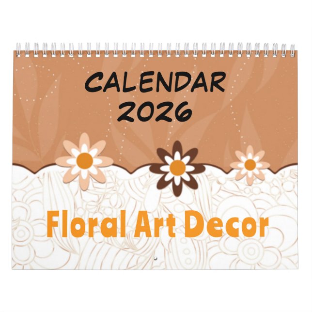 Arte floral decorativo - Calendario 2026 (Tapa)