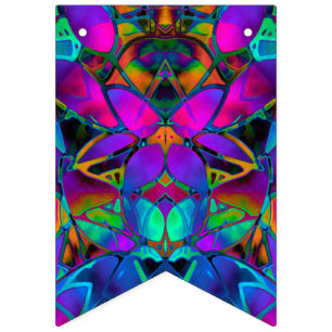 Arte floral del fractal de la bandera del