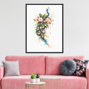 Arte floral en lienzo de tonos joya opulentos