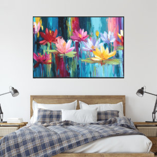 Arte floral en lienzo – Decoración de pared con fl