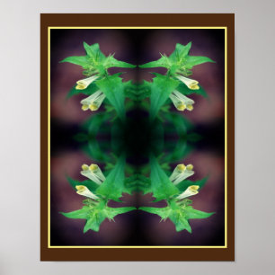 Arte floral espejo de florecilla silvestre blanca 
