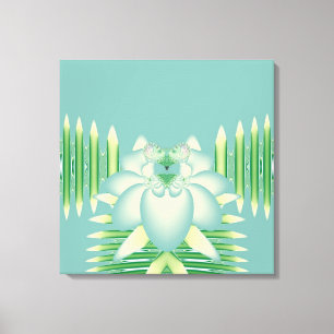 Arte Floral Fractal Loto Menta Art Déco