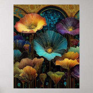 Arte floral luminoso para pared – Descarga digital