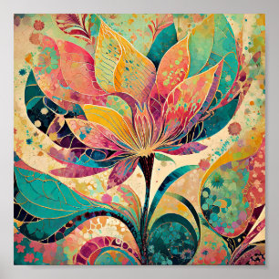 Arte floral moderno abstracto