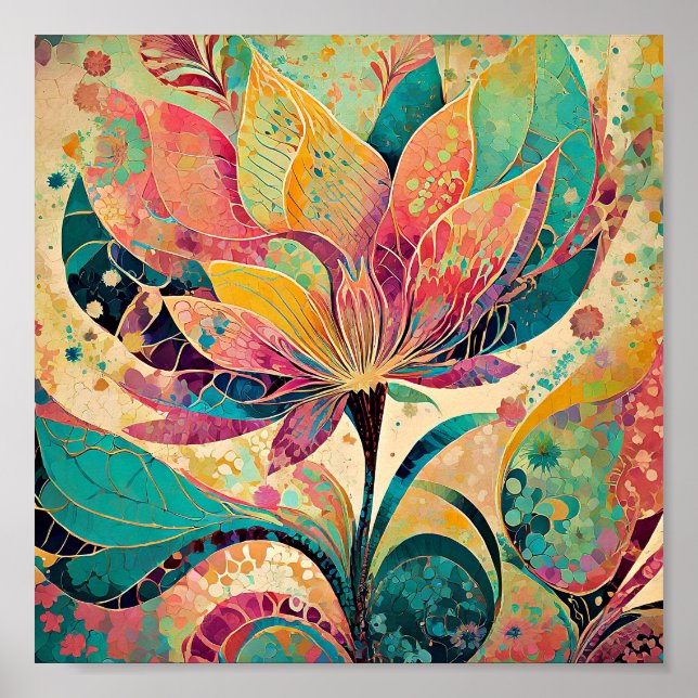 Arte floral moderno abstracto (Frente)