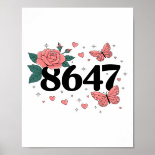 Arte floral retro anti-Trump presidente