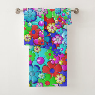 Arte floral retro hippy