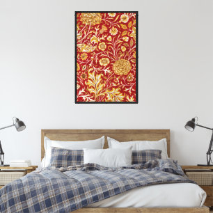 Arte Floral Rojo Vintage de William Morris Cherwel