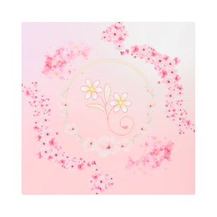 Arte floral rosado, bendición primaveral