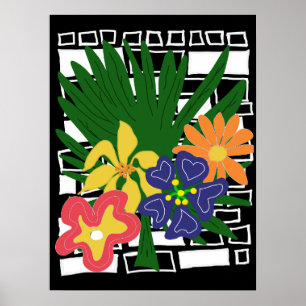 Arte floral tropical audaz