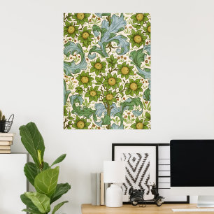 Arte floral verde del huerto de William Morris