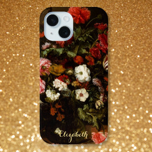 Arte floral vintage con monograma elegante
