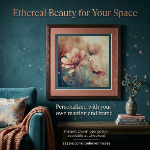 Arte floral vintage de color rosa suave