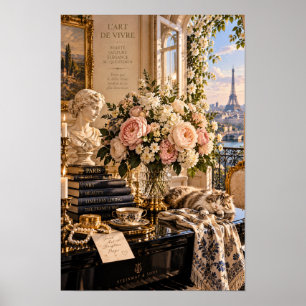Arte floral vintage de París para paredes