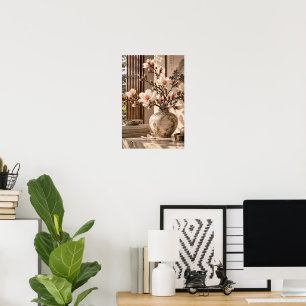 Arte floral vintage elegante para pared - Flor bot